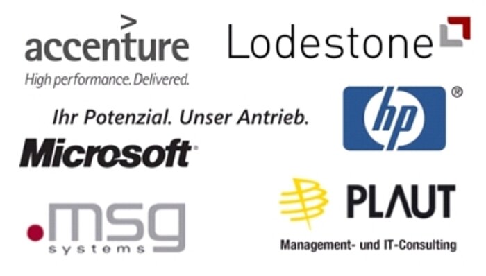 Partnerunternehmen des Studiengangs Wirtschaftsinformatik: Accenture, Hewlett Packard, Loadstone, Microsoft, msg-systems