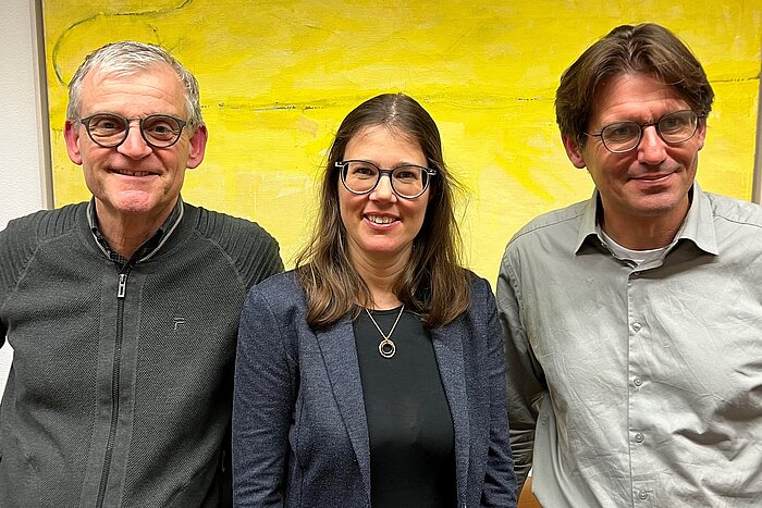 Das Bild zeigt Professor Mathias Wambsganß, Professorin Edeltraud Botzum und Professor Andreas Doleschel.