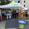 Gemeinsamer Stand von TH Rosenheim, ezro und Landratsamt Rosenheim bei der Nachhaltigkeitswoche 